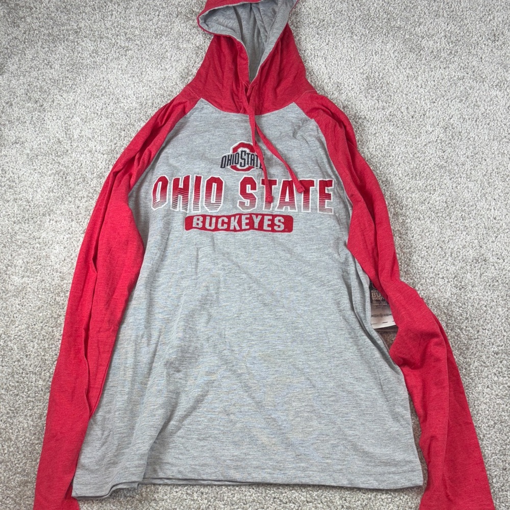 Ohio State Buckeyes Red and Gray light weight Hoodie‎ men's size small